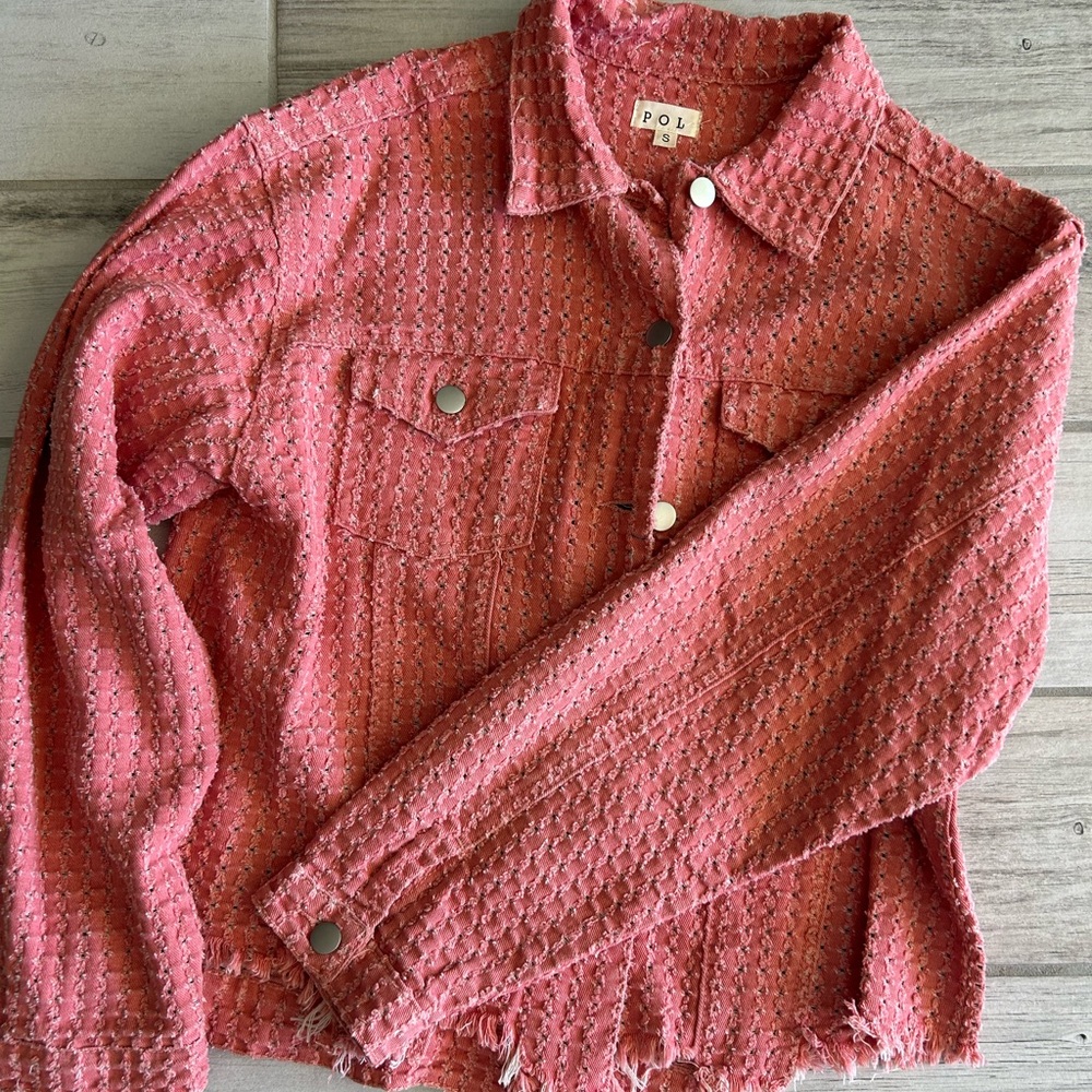 Pol Pink Textured Jacket - image 1